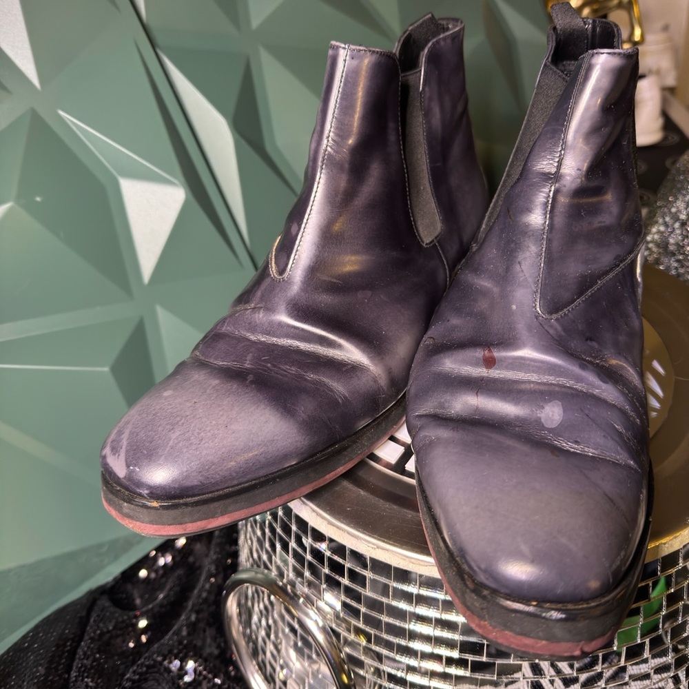 Prada oil slick boots